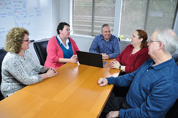 The J Street Technology team gathered for a meeting