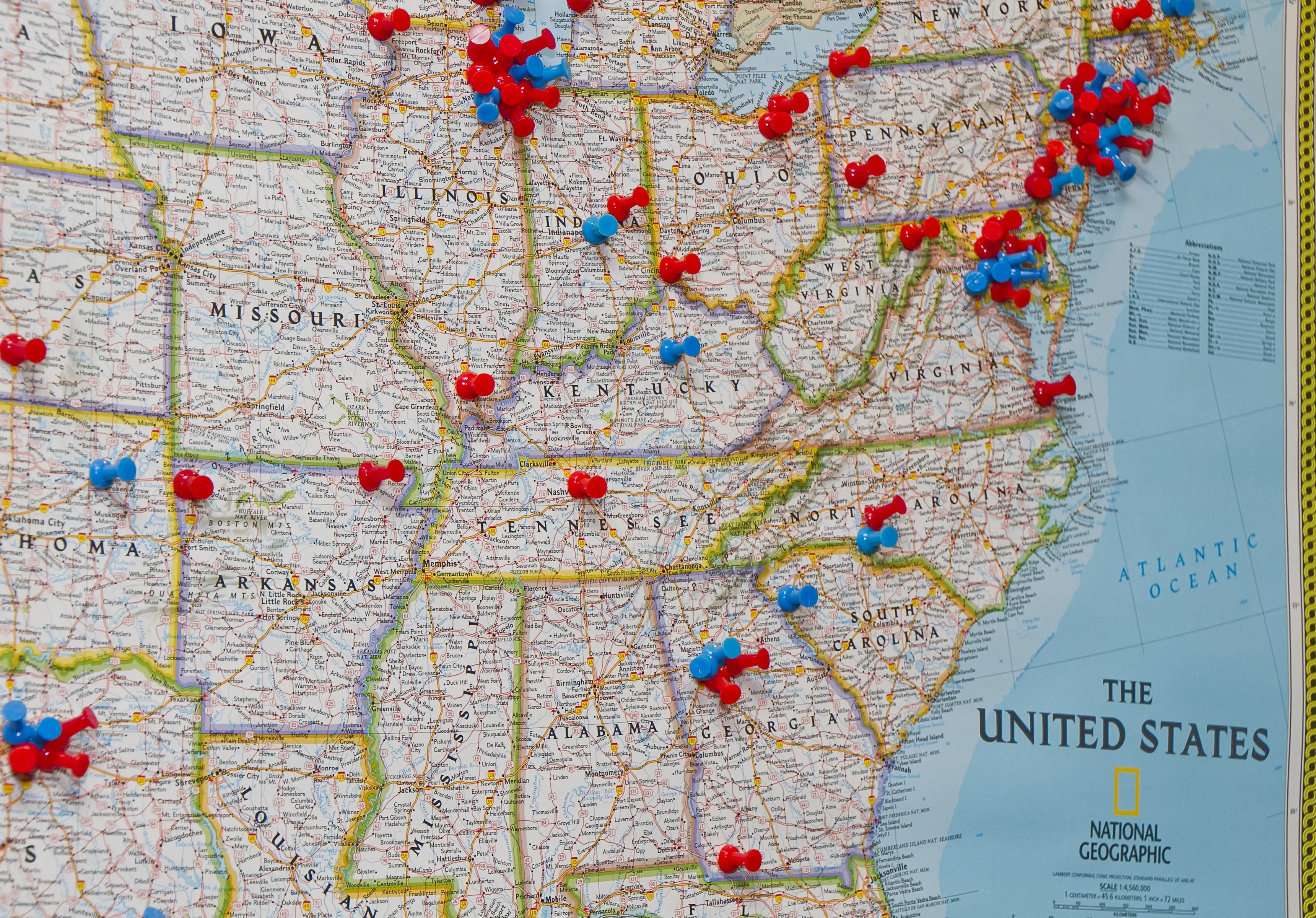 A map showing J Street Technology clients across the country