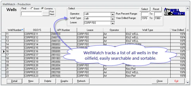Vaquero Energy WellWatch application screenshot