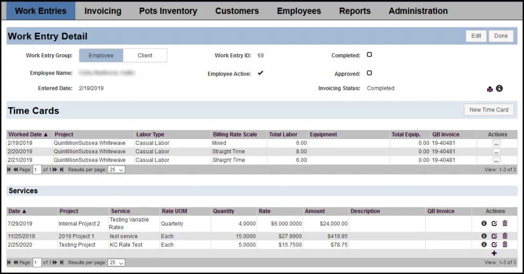 Offshore Systems application screenshot