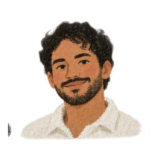 Illustrated portrait of James, an Outro Health patient tapering citalopram