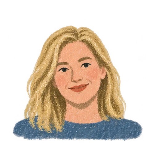 Illustrated portrait of Brooke, an Outro Health patient tapering fluoxetine
