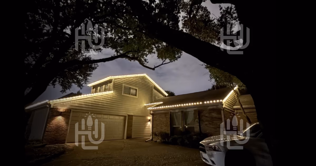Beautiful Christmas light installation on a suburban home