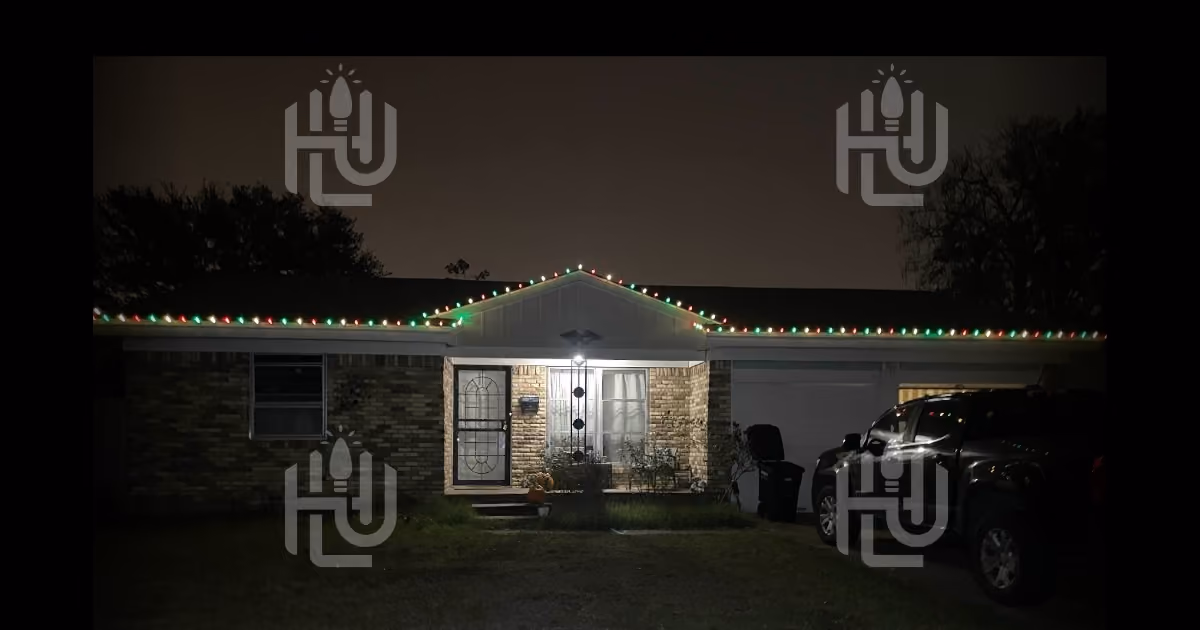 Student success story featuring a completed holiday light installation