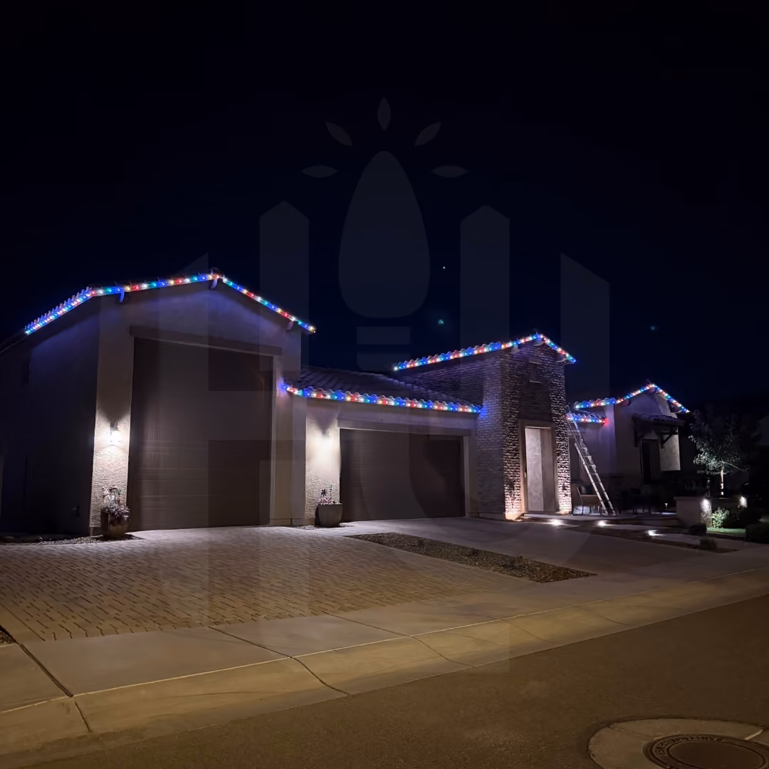 Holiday Lights University professional installation on a single-family home