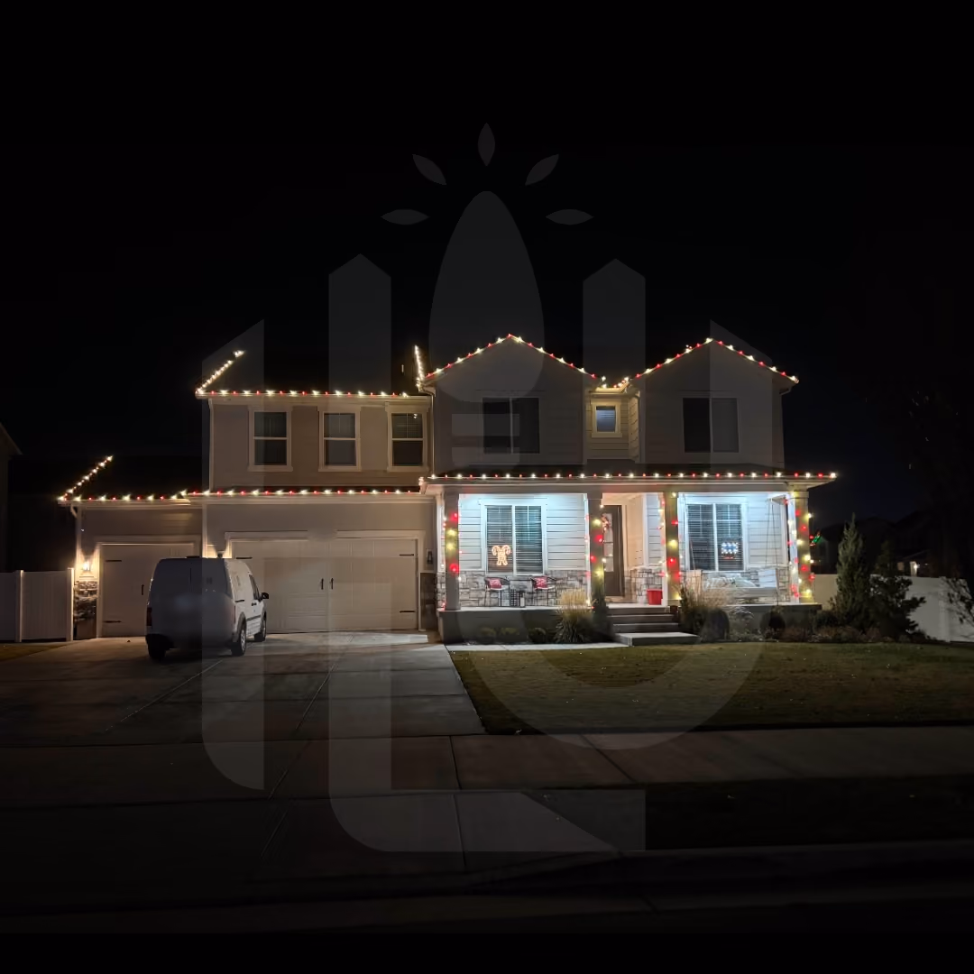 Holiday lights university student completed christmas light installation in white and red c9s.