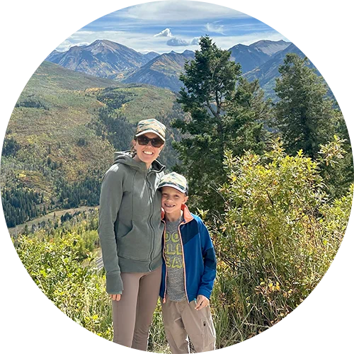 Nicki Polen hiking in the Colorado mountains with her husband.