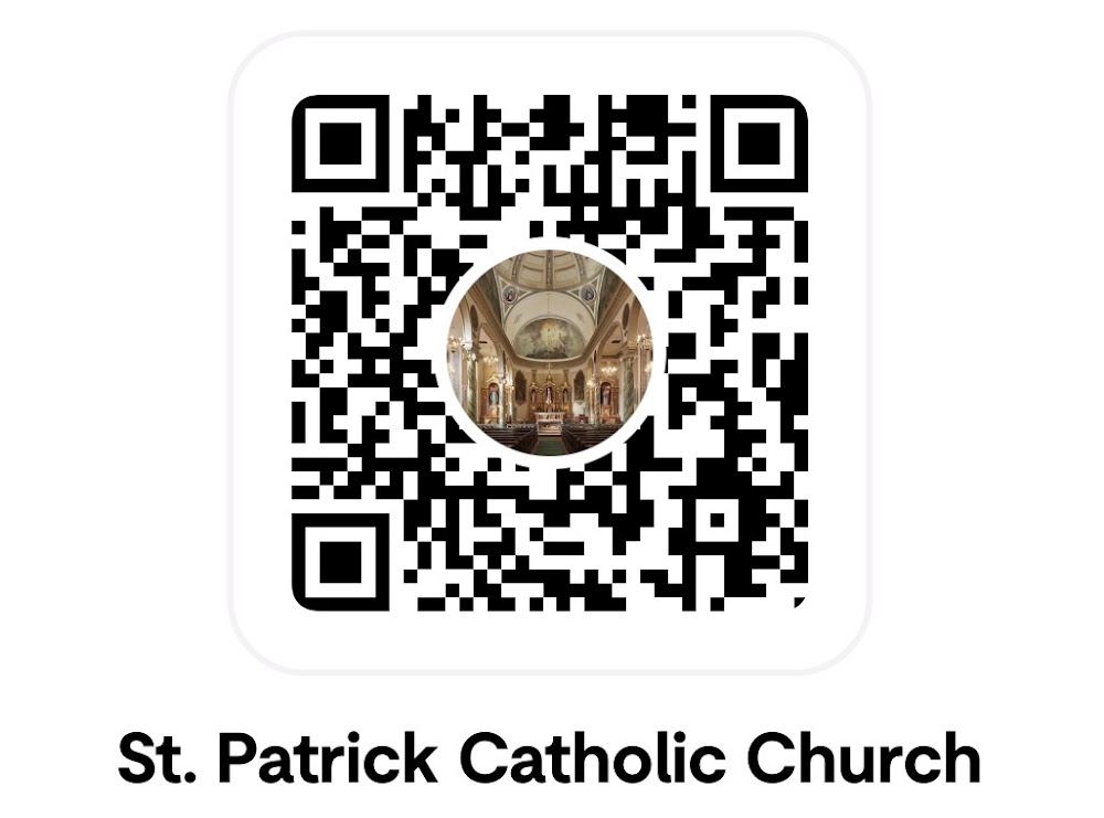 QR code to join St. Patrick's parish community on the Hallow app