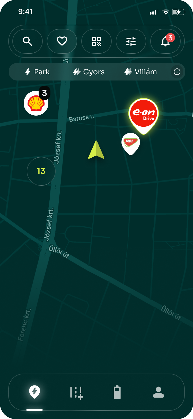 EV.app home screen