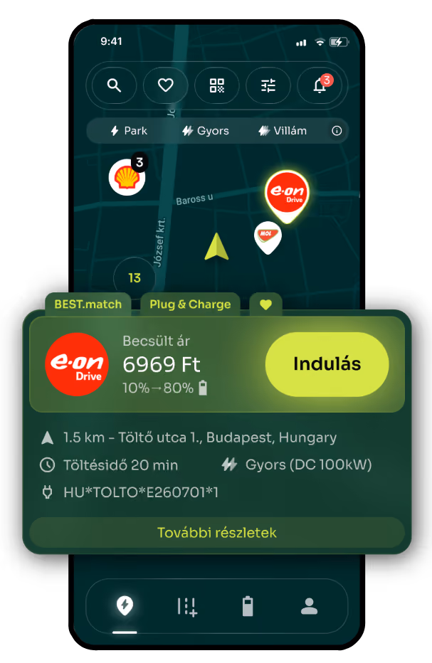 EV.app home screen