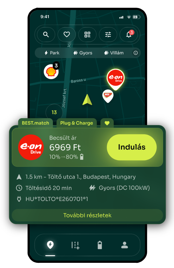 EV.app home screen