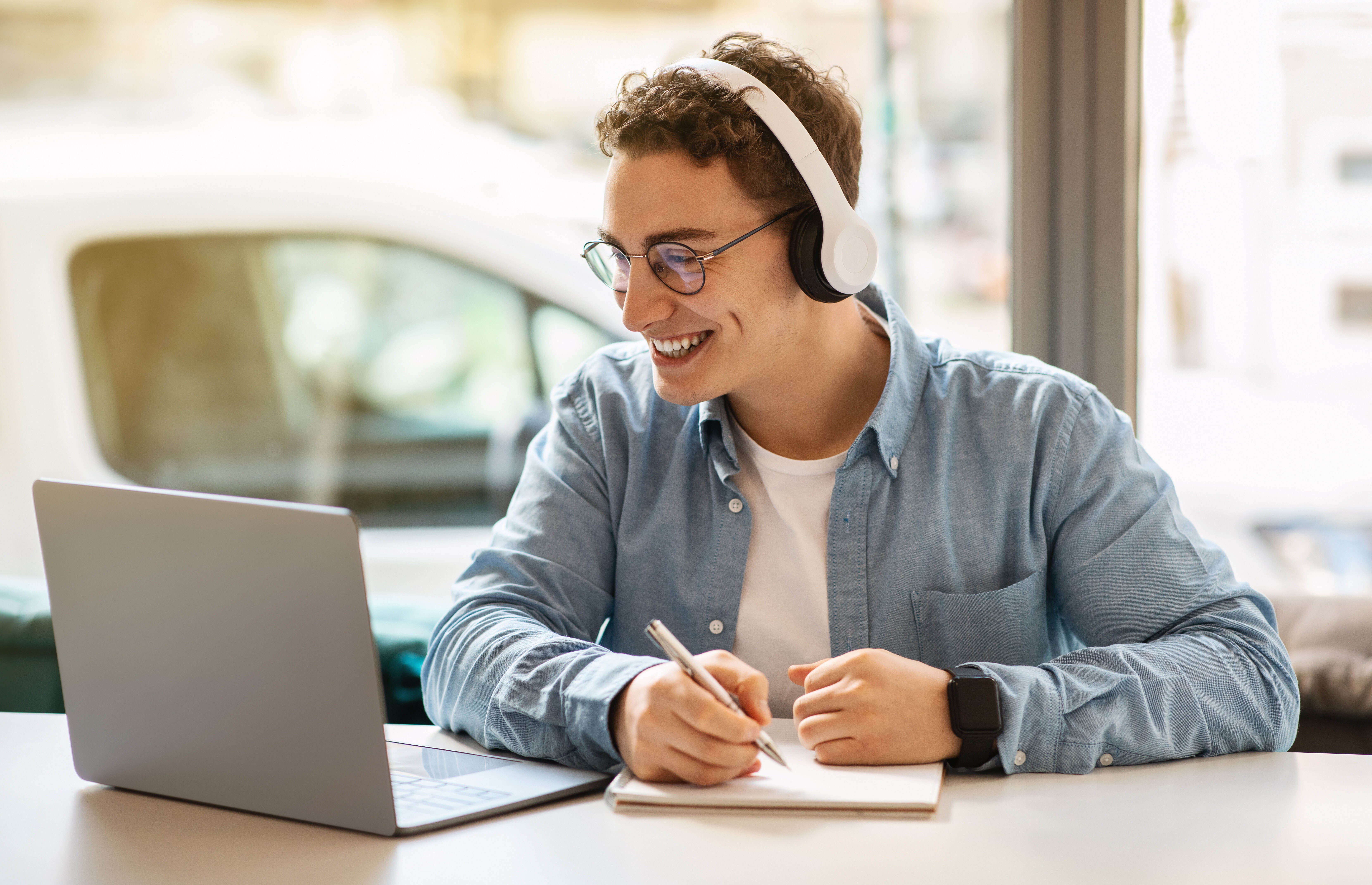 Man working on laptop