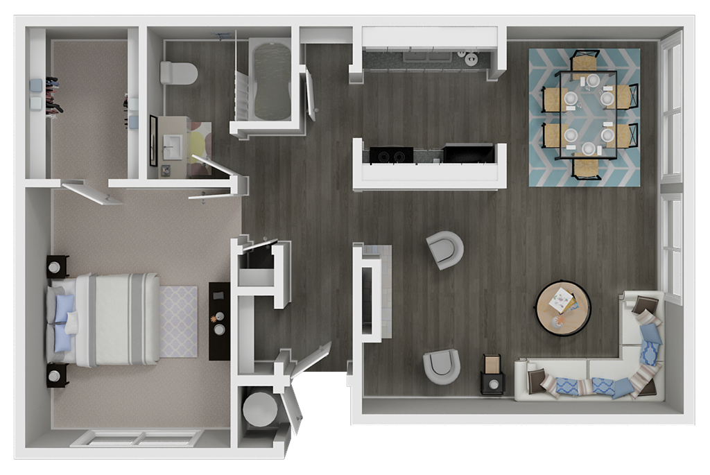 1 bed 1 bath floor plan layout