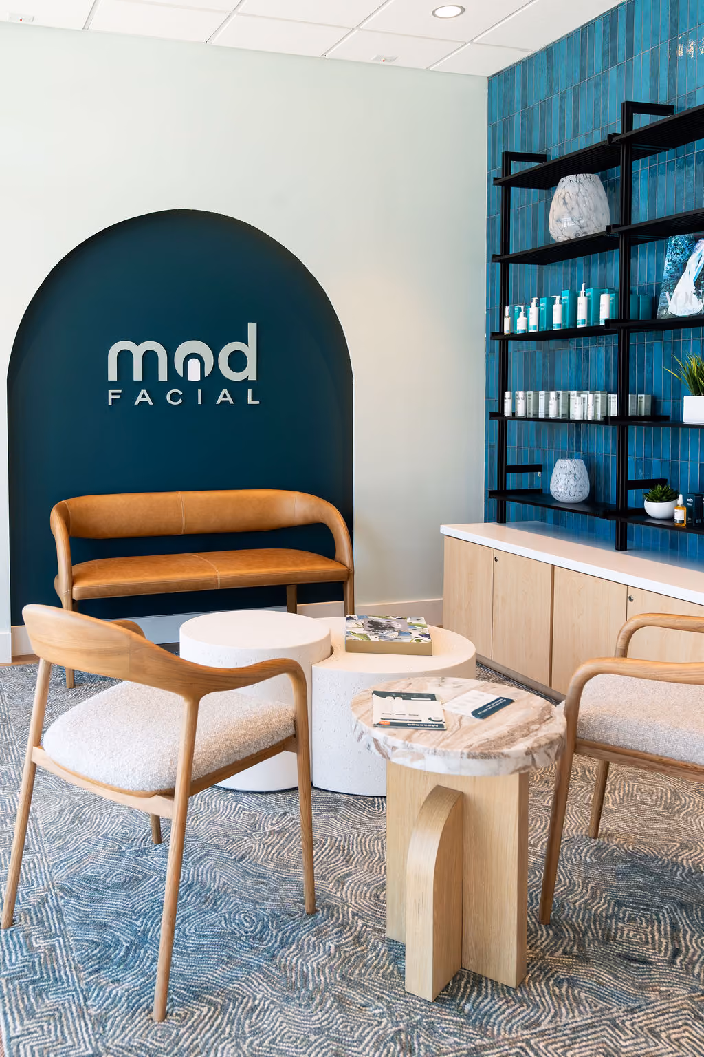 Skincare products and tools at Mod Facial and Massage in Allen, Texas