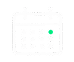 Calendar icon with a grid of squares and one green highlighted square in the middle row.