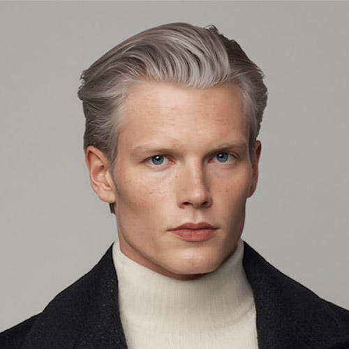 elegant potrait man in white background