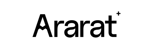 Word 'ARARAT' in bold black uppercase serif font on a white background.