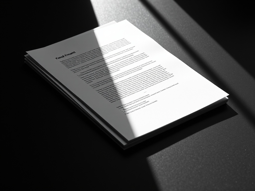 Two stacked legal documents casting a stepped shadow on a dark desk
