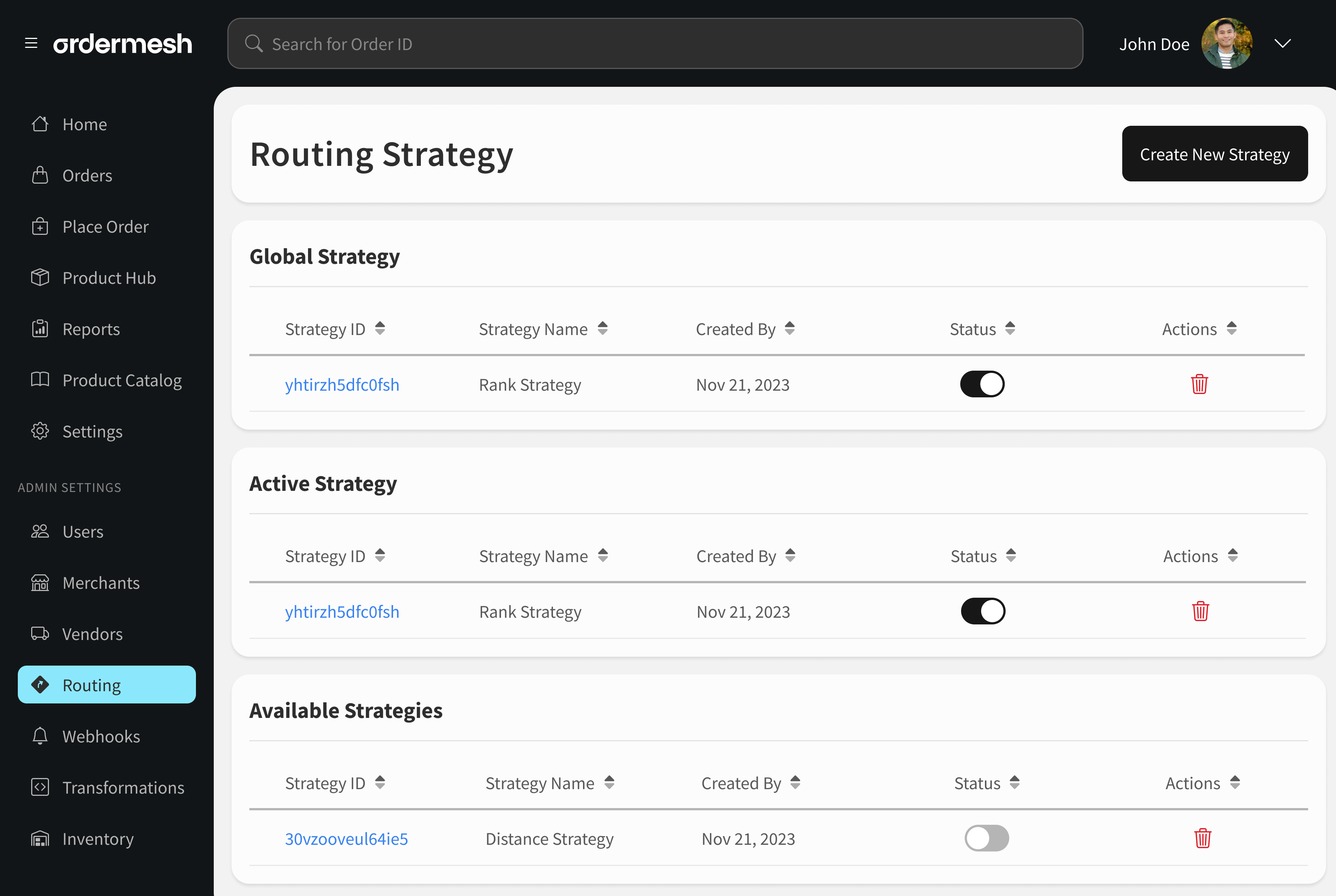 Clean product data dashboard