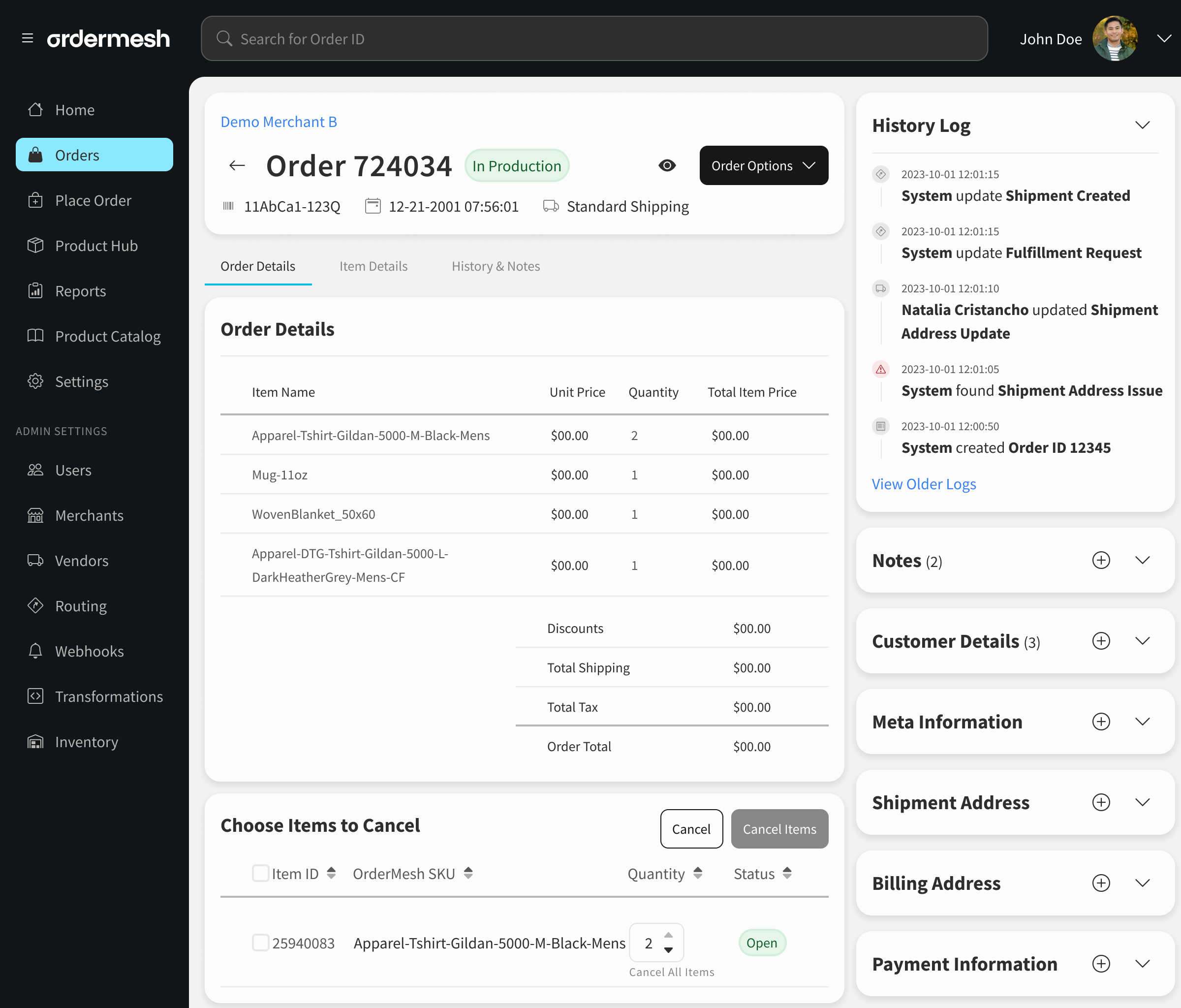Clean product data dashboard
