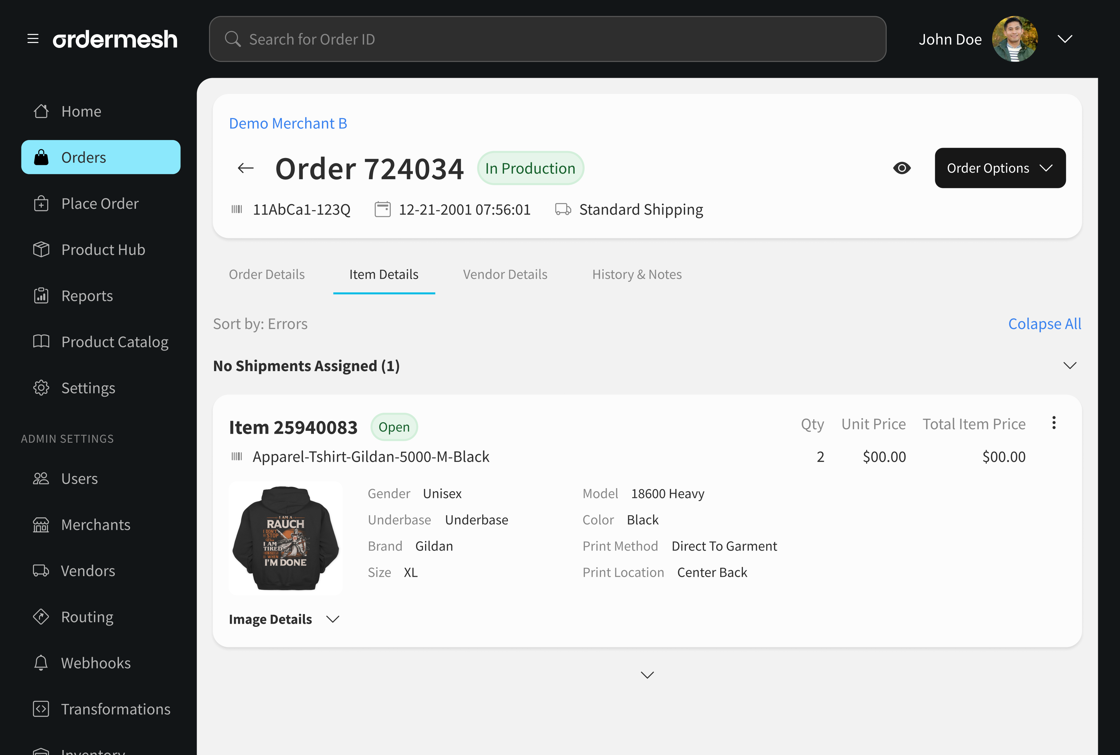 Clean product data dashboard
