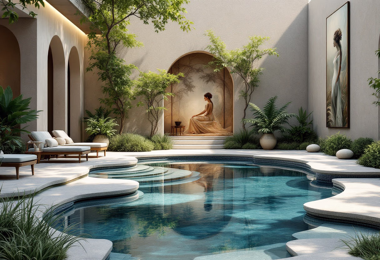 image of a landscaped pool area (for a landscaping service)