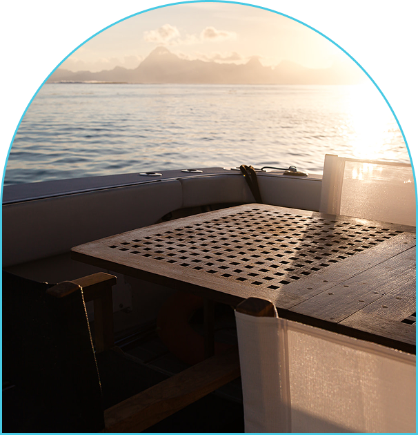 Yacht Dining At Sunset