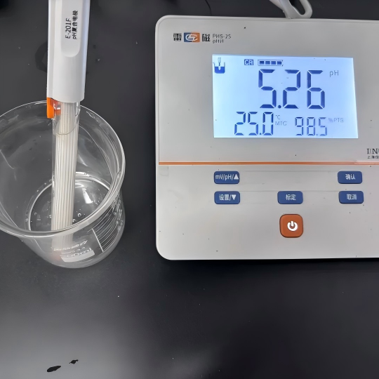 Lab pH measurement of amino acid body wash