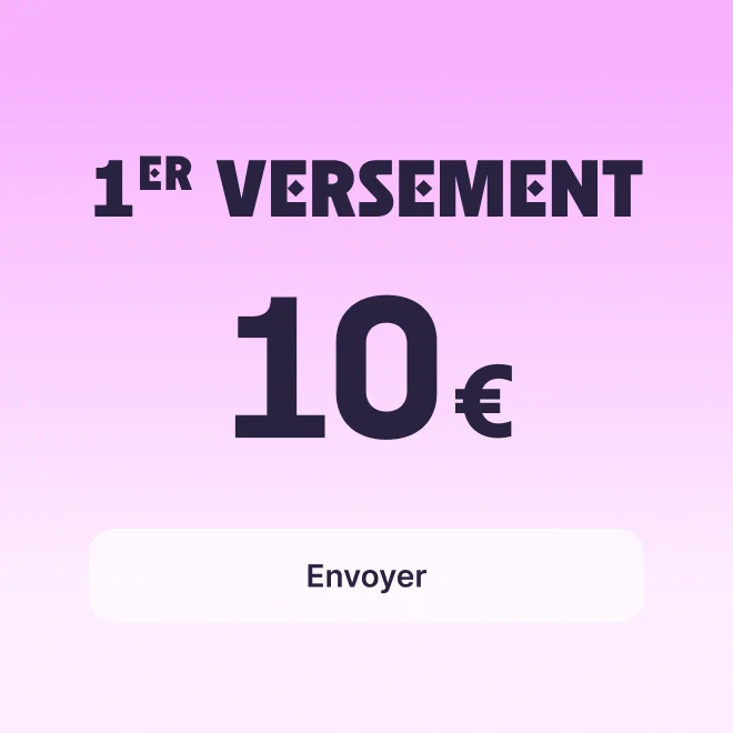 Écran de premier versement de 10 €