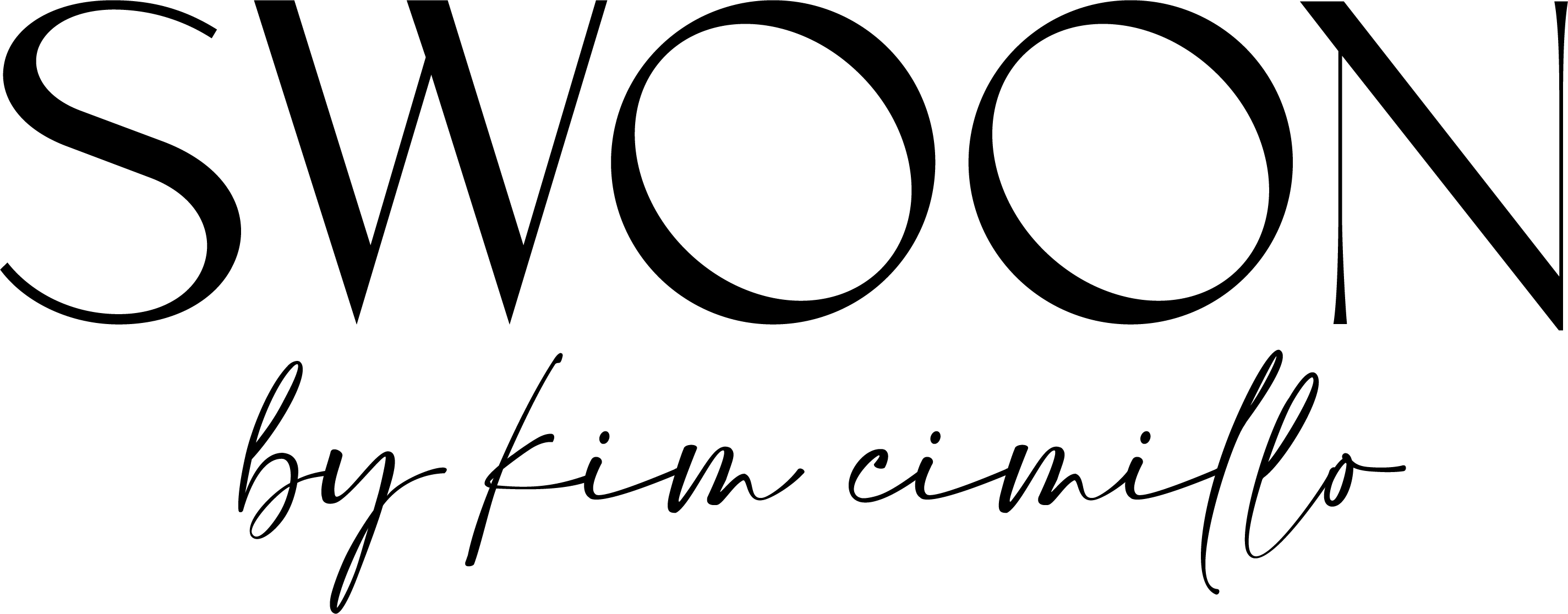 Swoon logo in black velvet script font on a transparent background.