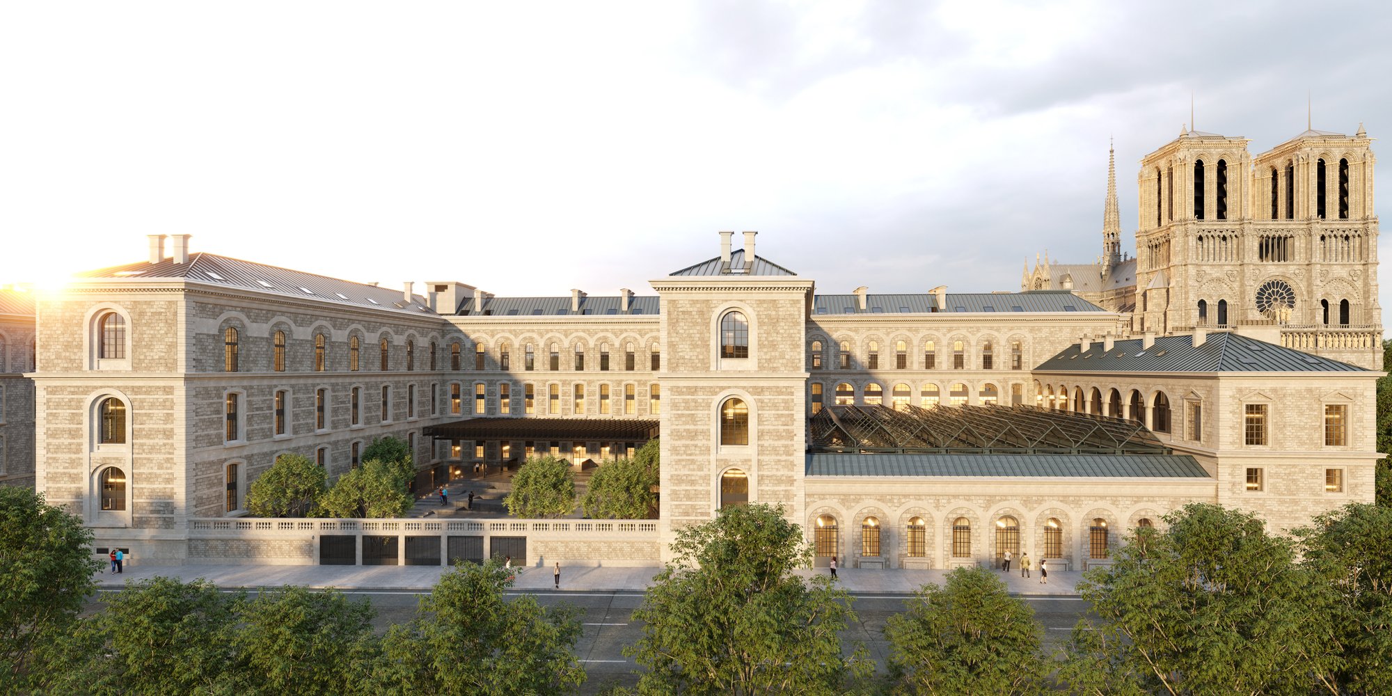 Hôtel-Dieu côté parvis de Notre-Dame