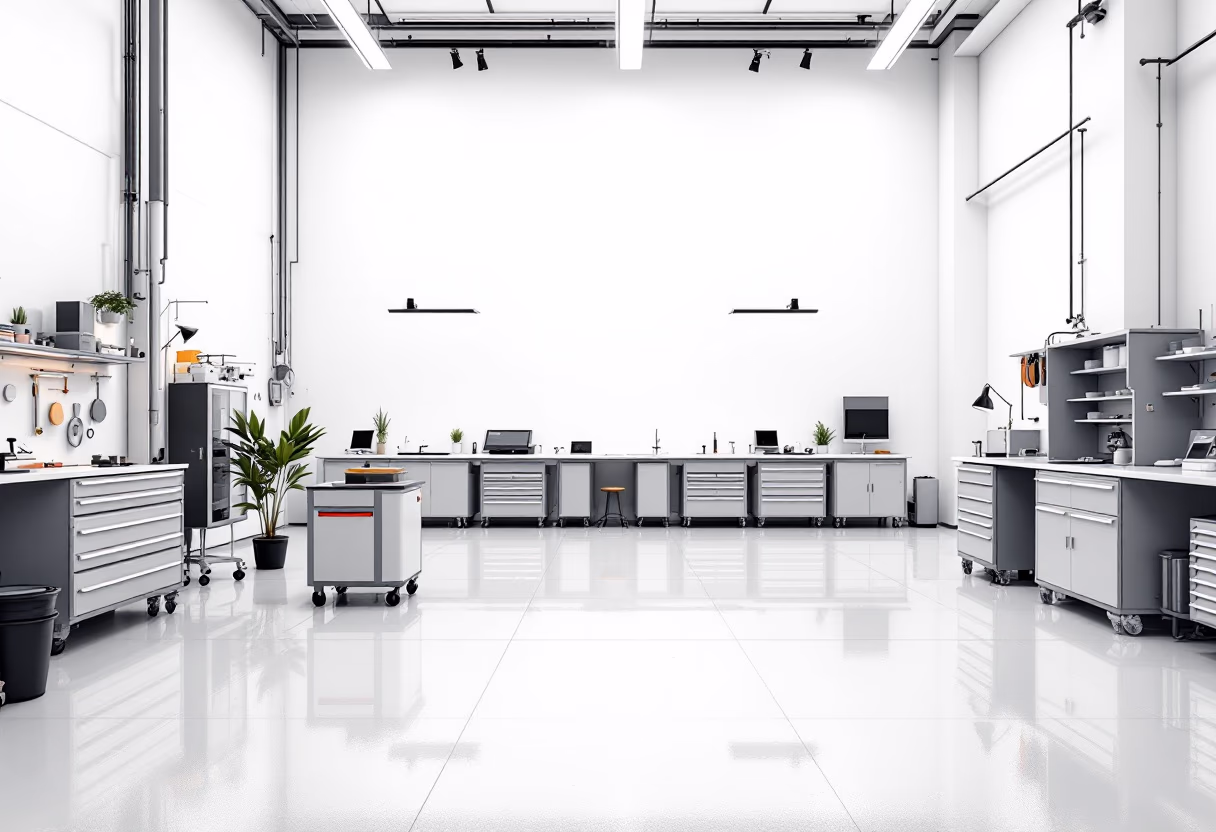 [background image] image of modern auto shop