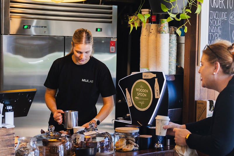Barista making coffee