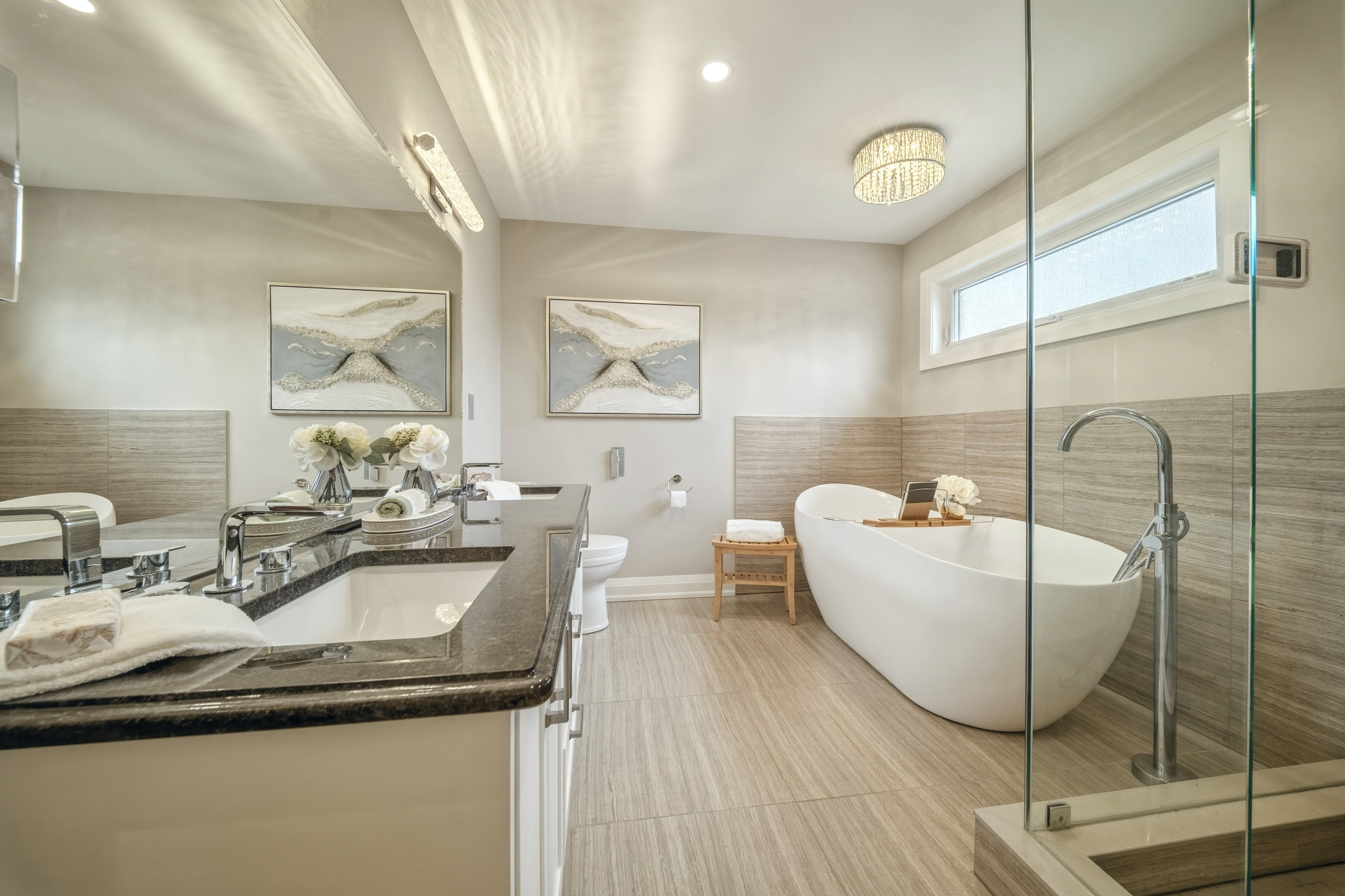 294 Tanbark Road, Niagara-on-the-Lake — primary ensuite with freestanding soaker tub, glass shower and double vanity
