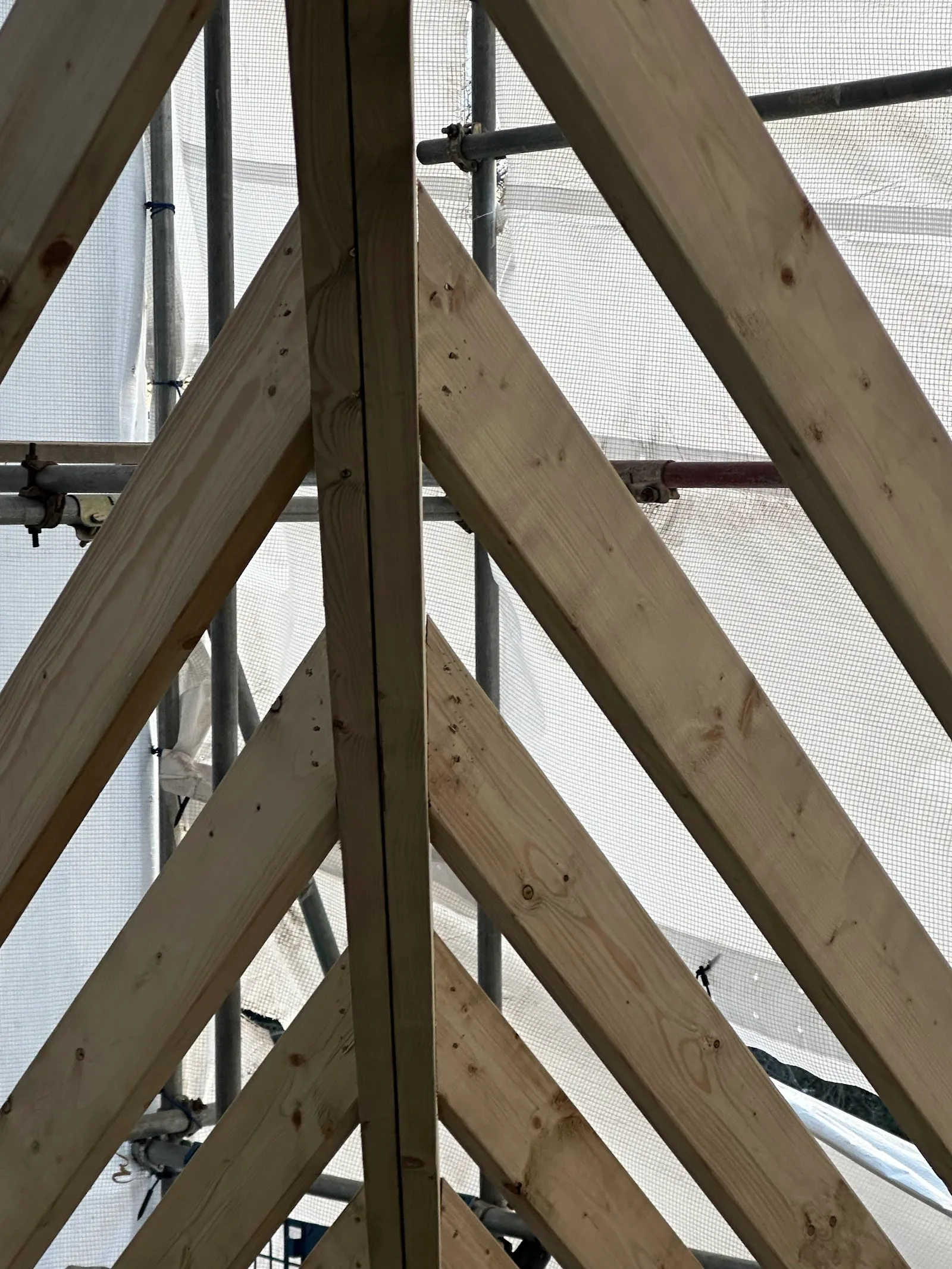 Timber post and beam junction in a Southgate N14 loft conversion