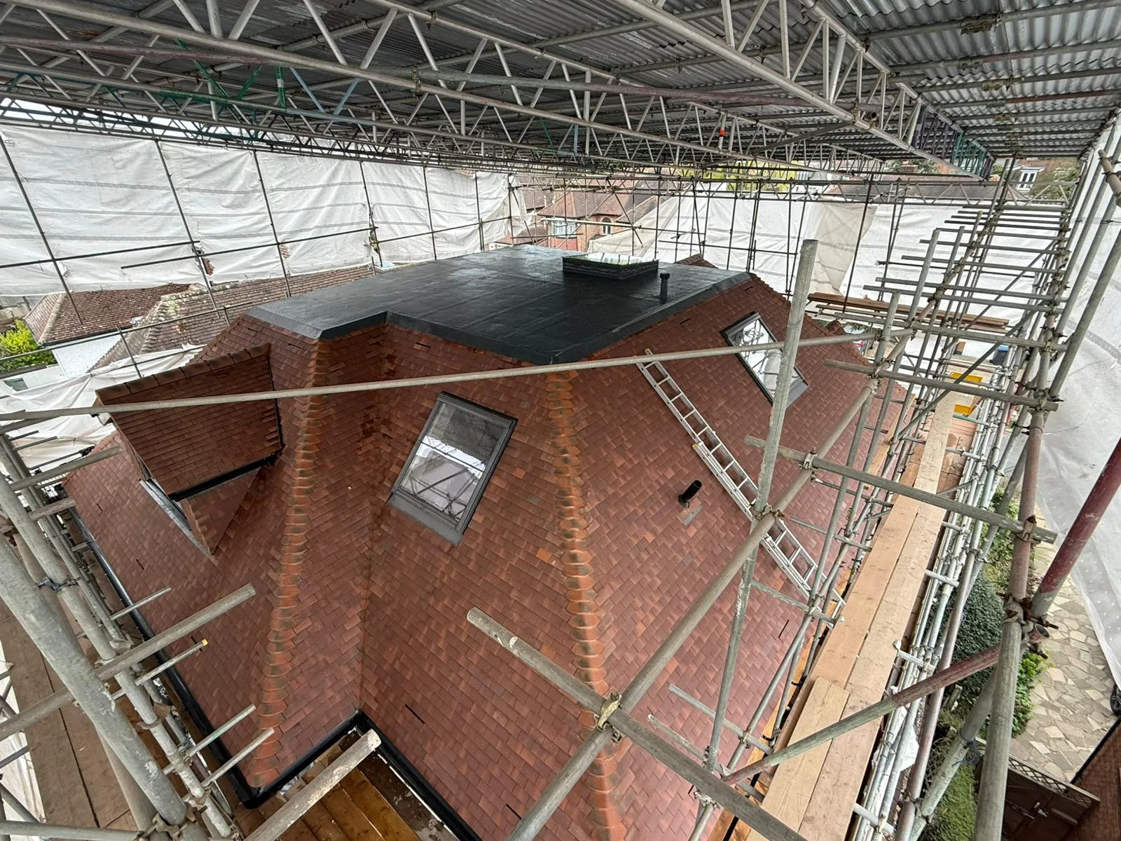 Lead flat roof section and rooflight on a completed Southgate loft conversion