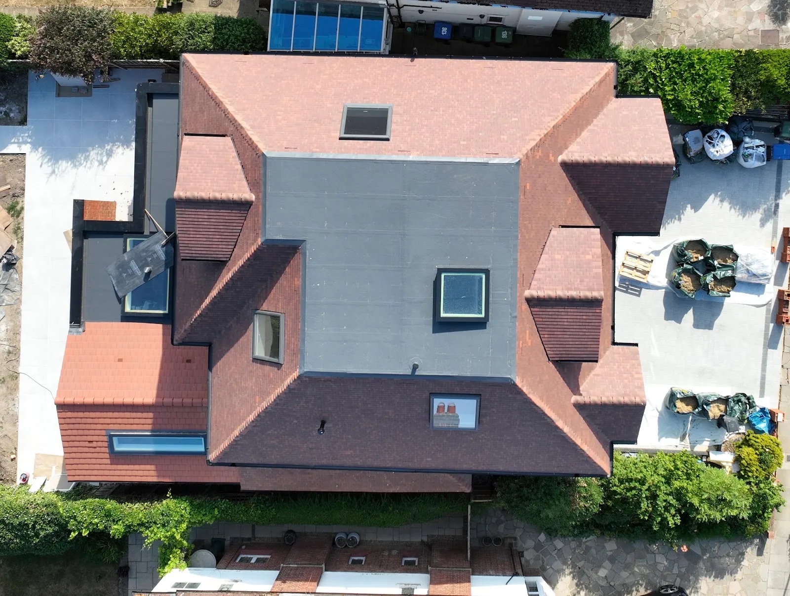 Full aerial of a completed dormer loft conversion in Southgate N14