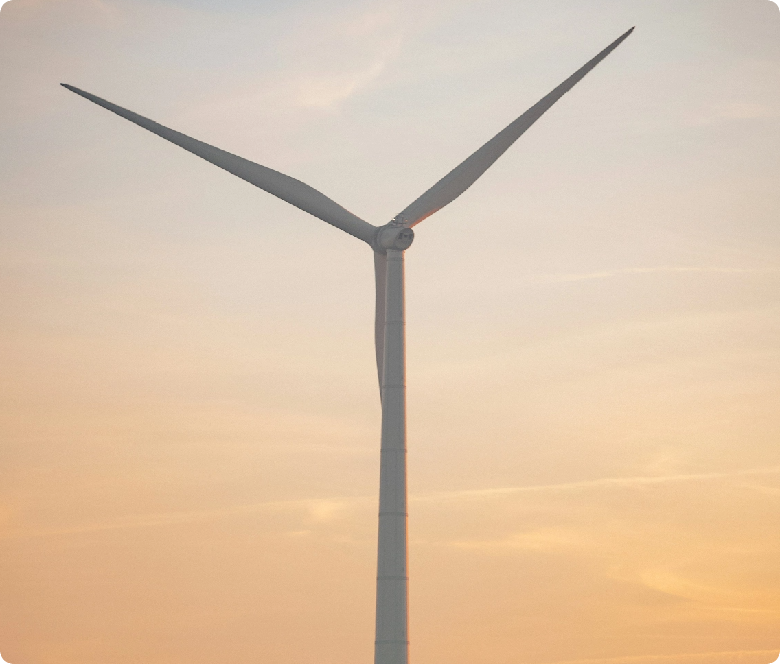 Wind turbines in a rural landscape