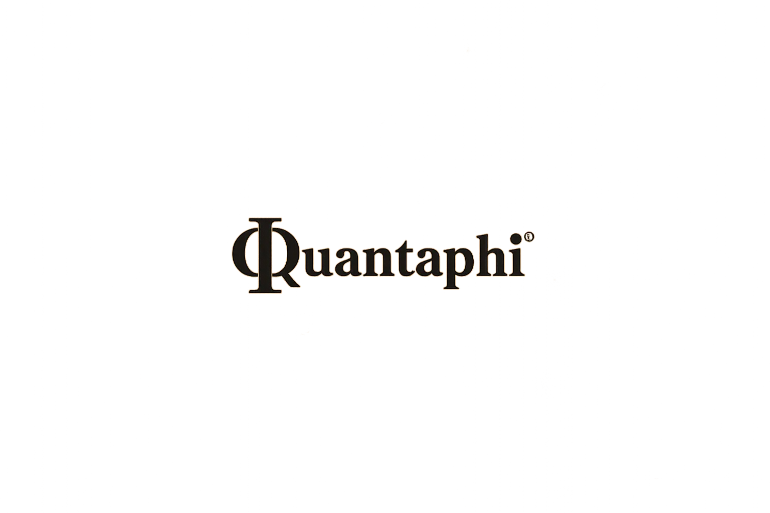 The Quantaphi wordmark logo in black with a phi-symbol monogram