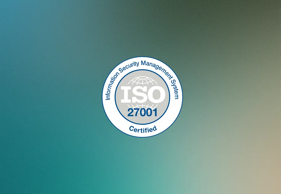 ISO 27001 Information Security Management System certified badge.