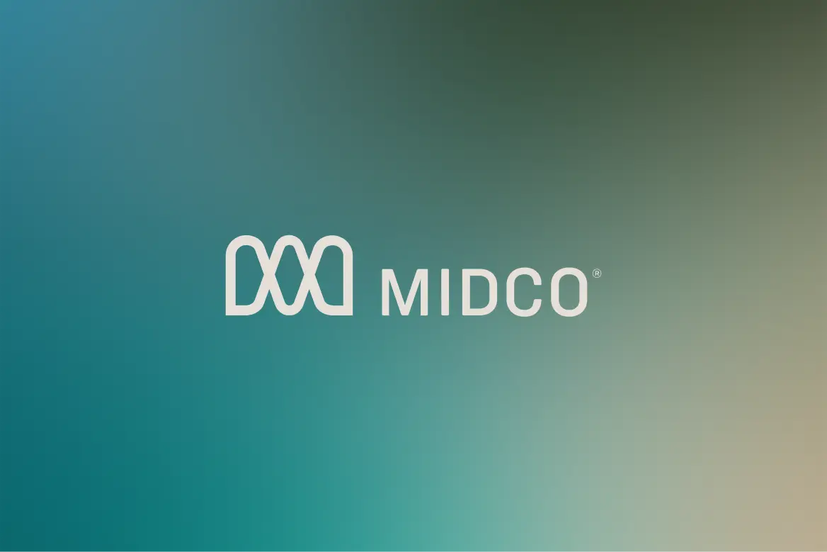 Midco logo on a teal gradient background.