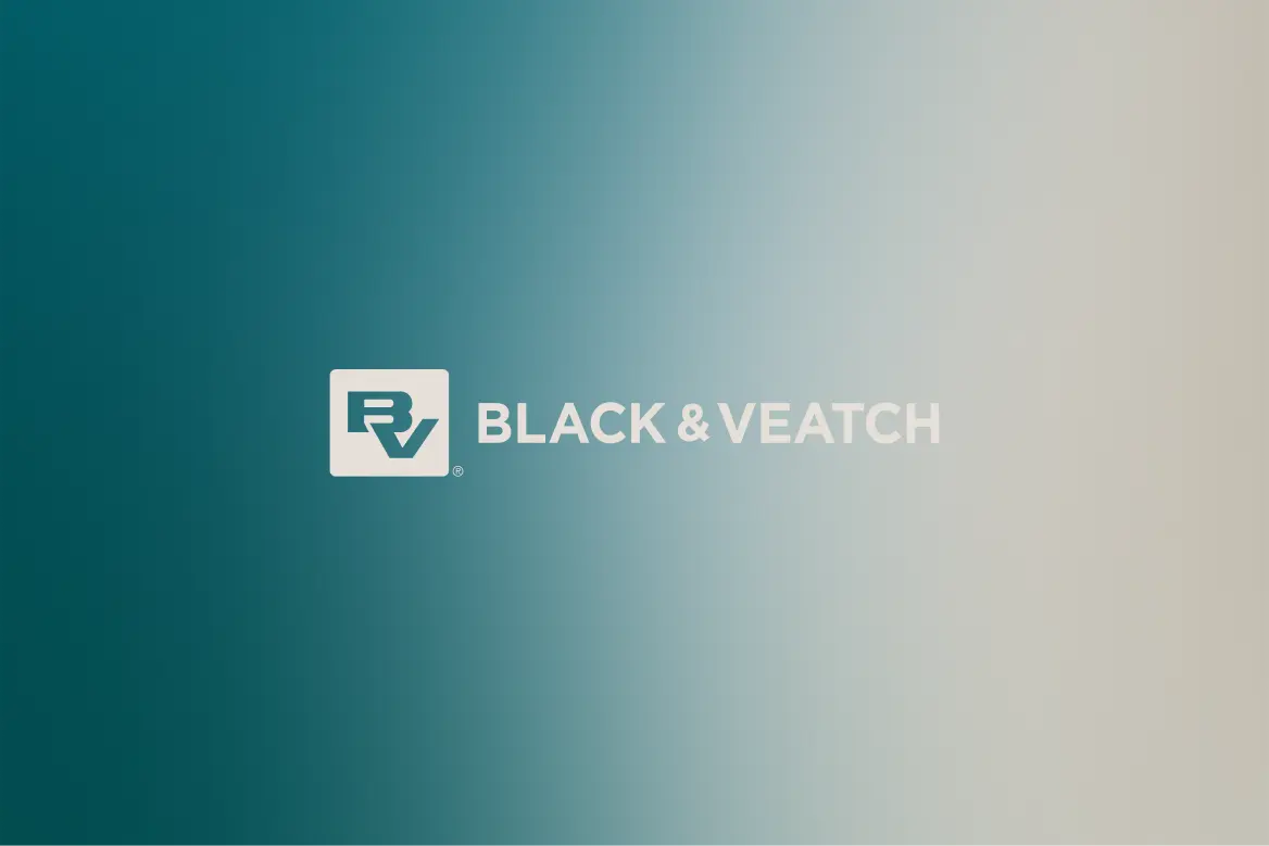 Black & Veatch logo on a teal gradient background.
