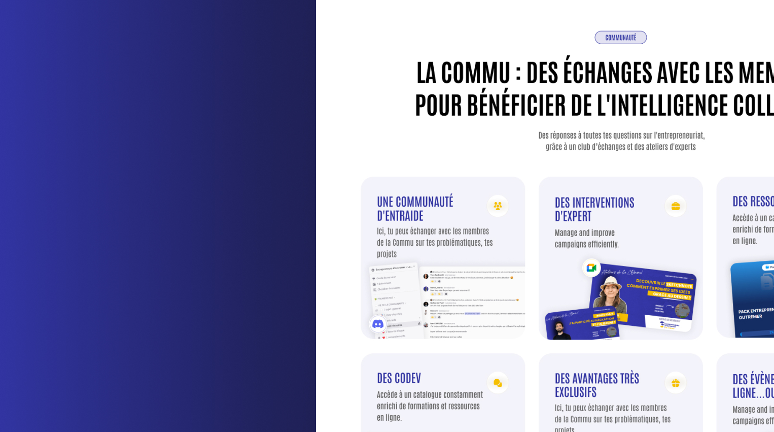 Entrepreneurs d'Outre-Mer — vue rapprochée
