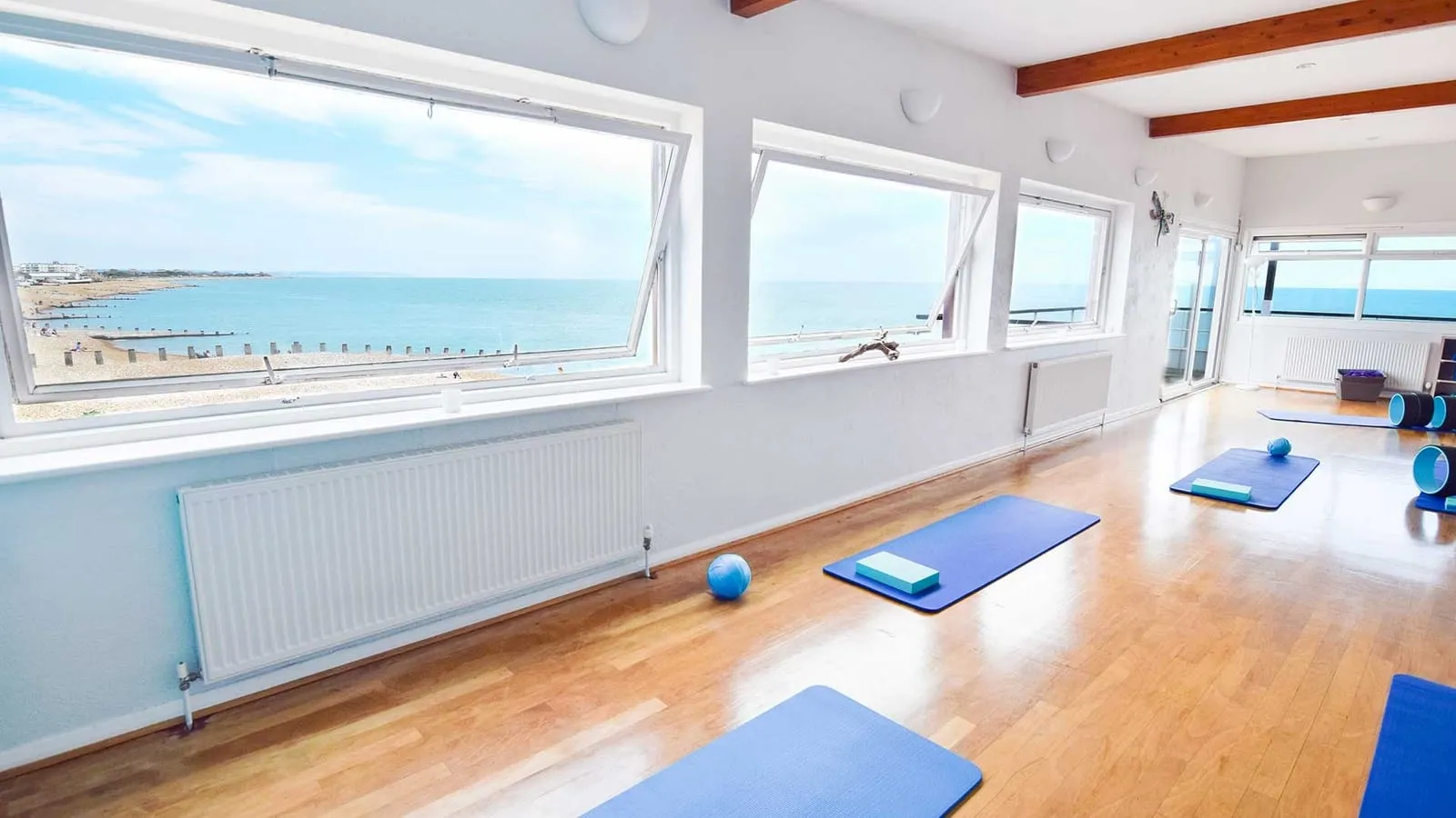 photo of the studio looking over the Eastbourne beach.