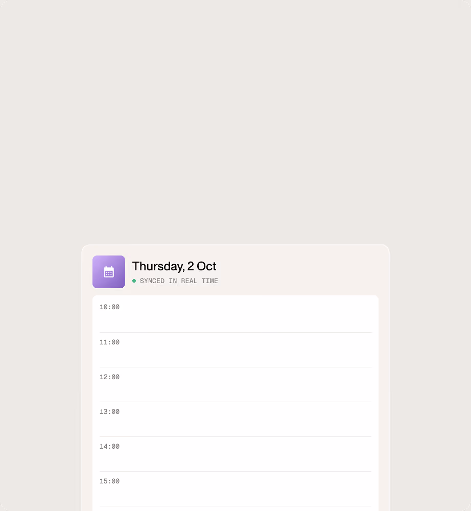 AI customer service platform booking an appointment: a haircut for Leo at 10:00 is added to the calendar and synced in real time alongside existing consultations.