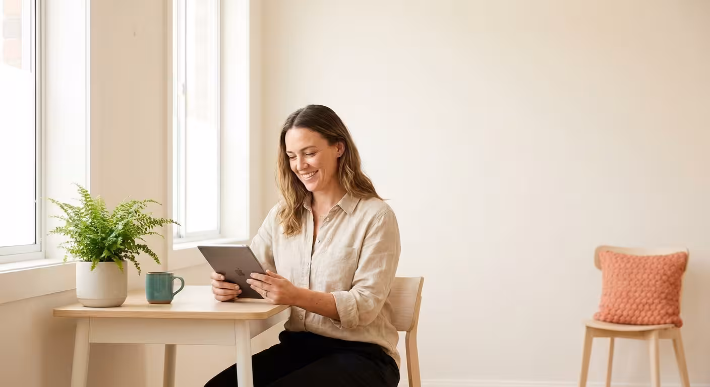 Femme avec une tablette