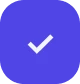 White check mark icon inside a blue circle.