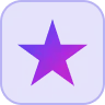 A pink star with a purple gradient background.