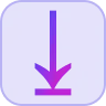 Pink downward arrow on a blue background.