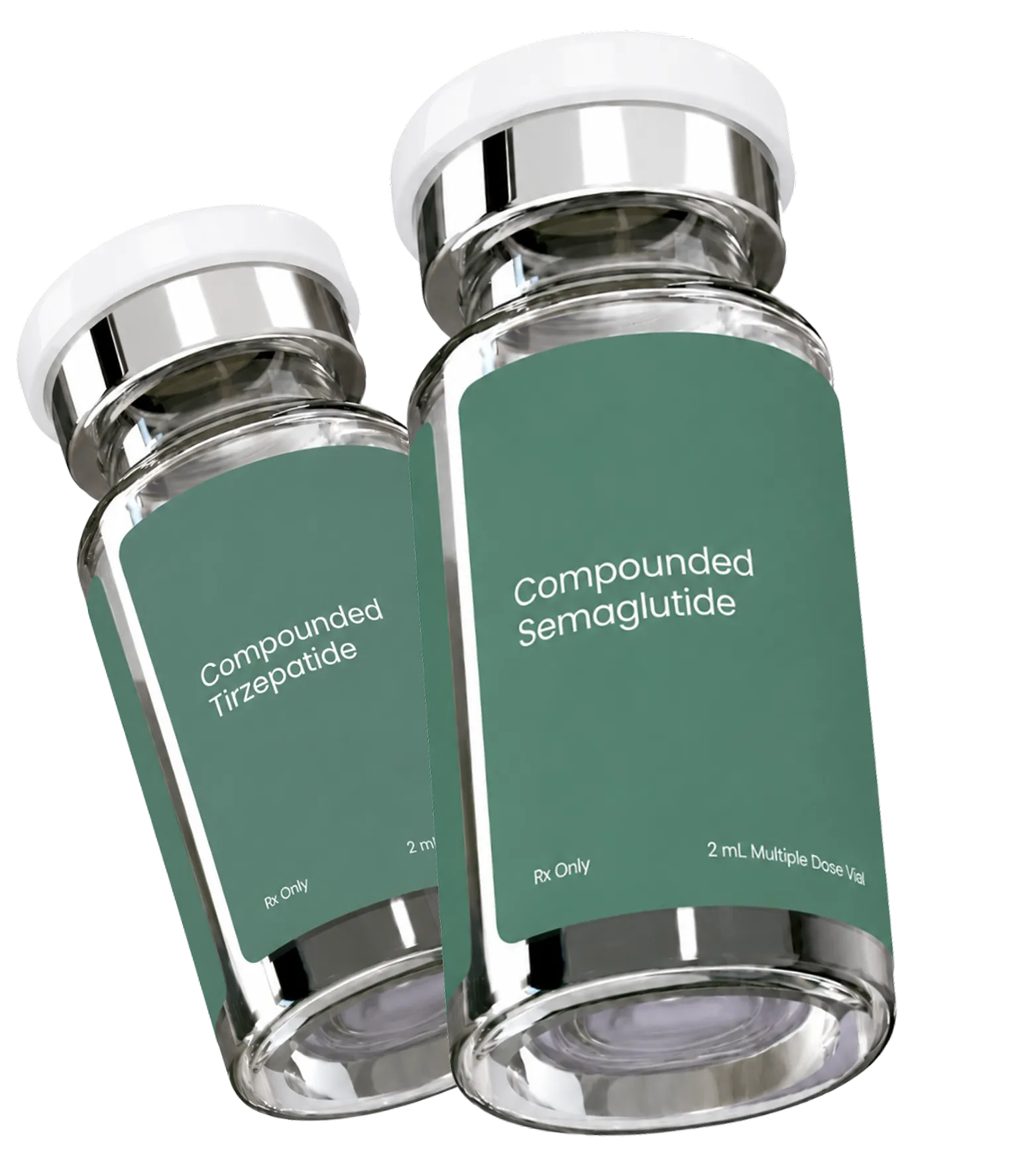 a close-up of two bottles